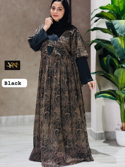 Gown with attached inner
Georgette with lining